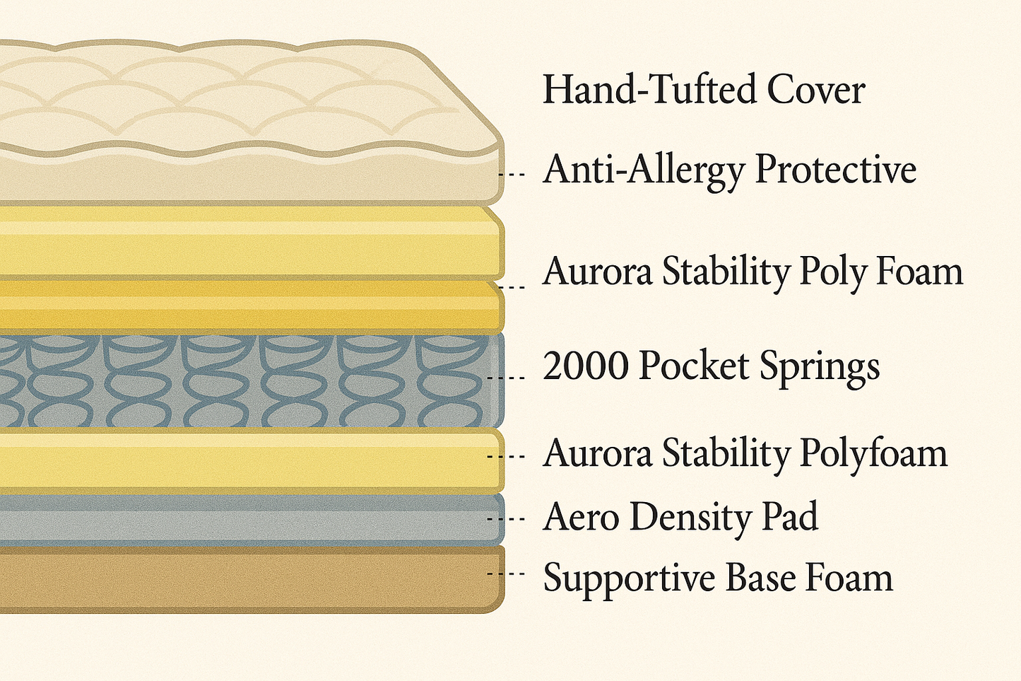 AURORA 2000 POCKET MATTRESS PILLOWTOP